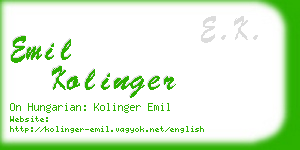 emil kolinger business card